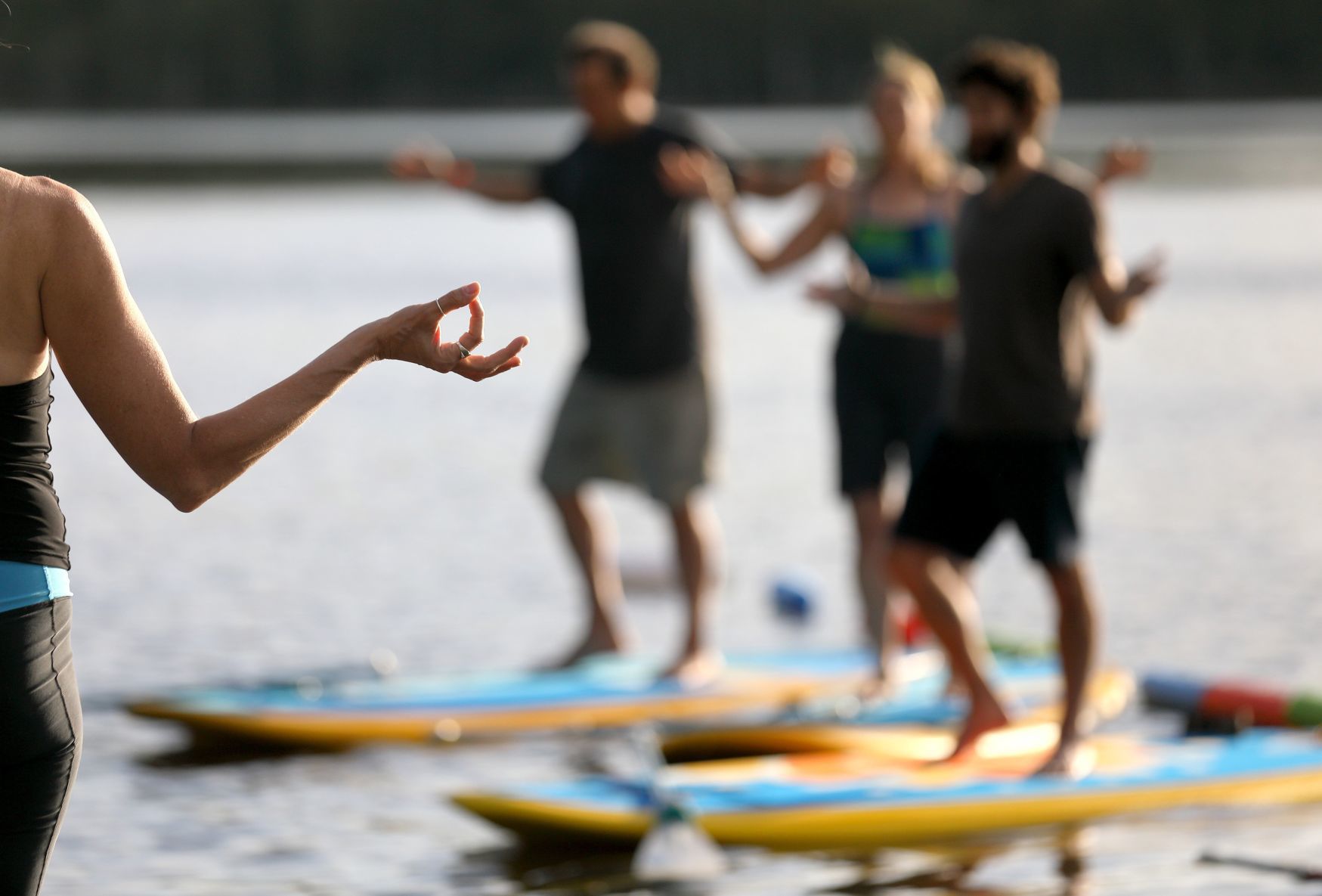 Paddleboard yoga at Creve Coeur Lake
